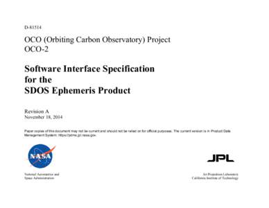 DOCO (Orbiting Carbon Observatory) Project OCO-2  Software Interface Specification