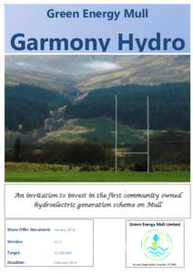 Green Energy Mull  Garmony Hydro An invitation to invest in the first community owned hydroelectric generation scheme on Mull