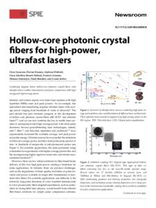 Hollow-core photonic crystal fibers for high-power, ultrafast lasers Clara Saraceno, Florian Emaury, Andreas Diebold,