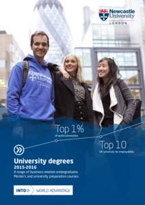 Top 1% of world universities Top 10  UK university for employability