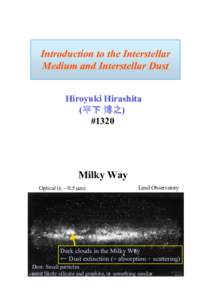 Introduction to the Interstellar Medium and Interstellar Dust Hiroyuki Hirashita (!