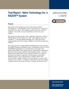 Test Report - Idaho Technology Inc