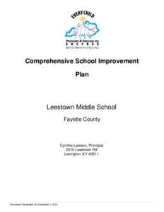 Comprehensive School Improvement Plan Leestown Middle School Fayette County