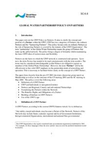 SC-6.8  GLOBAL WATER PARTNERSHIP POLICY ON PARTNERS 1.