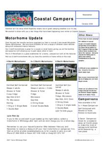 Newsletter  Coastal Campers October 2009 Summer isn’t far away which hopefully means lots of great camping weather is on its way. We wanted to share with you a few things that have been happening over winter at Coastal