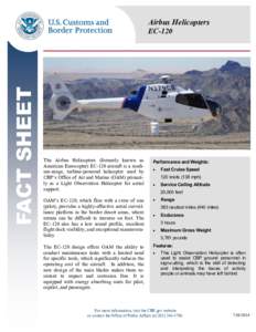FACT SHEET  Airbus Helicopters EC-120  The Airbus Helicopters (formerly known as