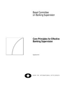 Core principles for effective banking supervision