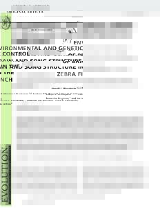 O R I G I NA L A RT I C L E doi:evoENVIRONMENTAL AND GENETIC CONTROL OF BRAIN AND SONG STRUCTURE IN THE ZEBRA FINCH