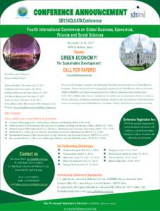 GB15KOLKATA Conference Fourth International Conference on Global Business, Economics, Finance and Social Sciences December 18-20, 2015 VENUE: Kolkata, India.