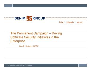 Microsoft PowerPoint - DenimGroup_PermanentCampaign_DenverISSA_20091021.pptx