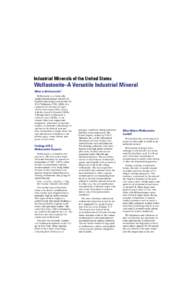 Industrial Minerals of the United States Wollastonite–A Versatile Industrial Mineral  What is Wollastonite?