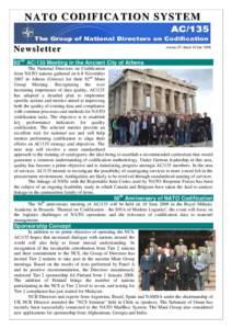 NATO CODIFICATION SYSTEM Newsletter release 07 dated 10 Jan[removed]92nd AC/135 Meeting in the Ancient City of Athens