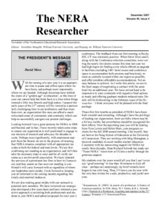 The NERA Researcher December 2007 Volume 45, Issue 4
