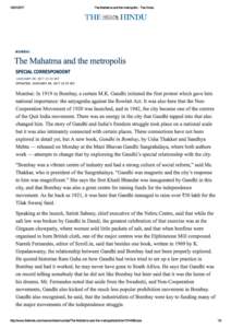 The Mahatma and the metropolis - The Hindu