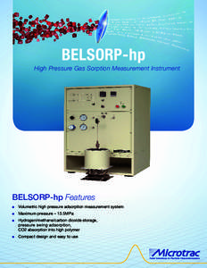 BELSORP-hp  High Pressure Gas Sorption Measurement Instrument BELSORP-hp Features n