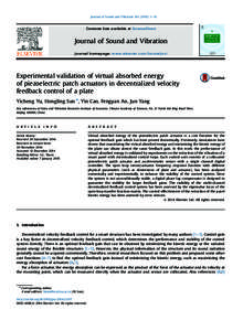 Journal of Sound and Vibration[removed]–15  Contents lists available at ScienceDirect Journal of Sound and Vibration journal homepage: www.elsevier.com/locate/jsvi
