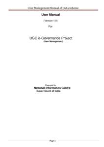 User Management Manual of UGC escheme  User Manual (VersionFor