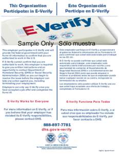 E-Verify Participation Poster English and Spanish