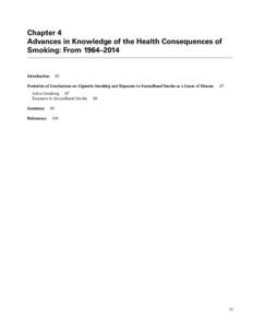Chapter 4 Advances in Knowledge of the Health Consequences of Smoking: From 1964–2014