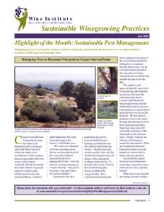 Wine Institute the voice for california wine Sustainable Winegrowing Practices July 2002