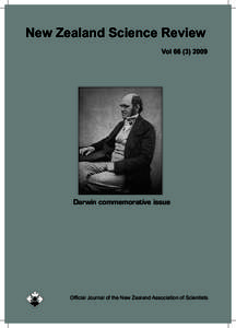 New Zealand Science Review Vol[removed]Darwin commemorative issue  Official Journal of the New Zealand Association of Scientists