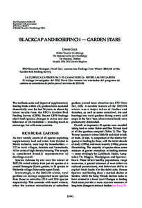 Bird Populations 8:[removed]Reprinted with permission BTO News 254:8-9 © British Trust for Ornithology[removed]BLACKCAP AND ROSEFINCH — GARDEN STARS