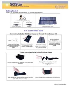 www.solstarenergy.com Phone: (Fax: (Getting Started Your T-30 Thrane & Thrane-Device Kit includes the following: