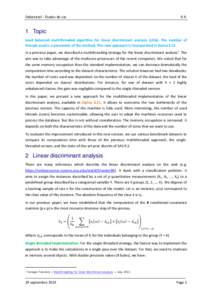 Didacticiel - Études de cas  R.R. 1 Topic Load balanced multithreaded algorithm for linear discriminant analysis (LDA). The number of