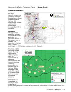 Community Wildfire Protection Plans:  Susan Creek COMMUNITY PROFILE: Location
