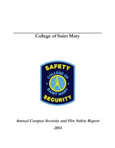 College of Saint Mary  Annual Campus Security and Fire Safety Report 2014  September 2014