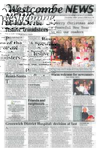 Westcombe NEWS  Monthly newspaper of The Westcombe Society - A voluntary group devoted to fostering a sense of community EstablishedDecemberJanuary 2005 Issue 10