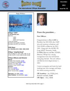 December 2012 The International CWops Newsletter Issue No. 35