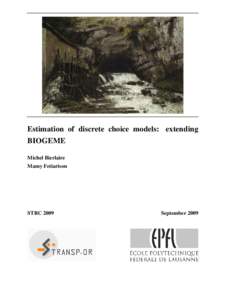 Estimation of discrete choice models: extending BIOGEME Michel Bierlaire Mamy Fetiarison  STRC 2009