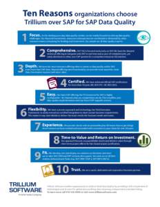 Ten Reasons organizations choose Trillium over SAP for SAP Data Quality 1  Focus.