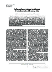 Psychonomic Bulletin & Review 2008, 15 (1), 75-80 doi: [removed]PBR[removed]Inferring interventional predictions from observational learning data