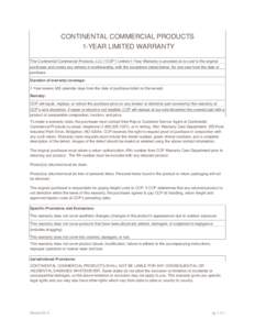 Microsoft Word - CCP 1-year limited warranty
