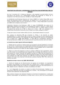 Manifeste de Douala sur la RSE en Afrique V0 du 7 juillet 2011