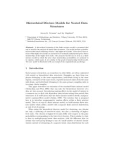 Hierarchical Mixture Models for Nested Data Structures Jeroen K. Vermunt1 and Jay Magidson2 1  2