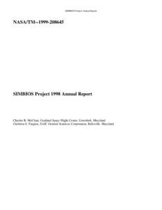 SIMBIOS Project Annual Report  NASA/TMSIMBIOS Project 1998 Annual Report