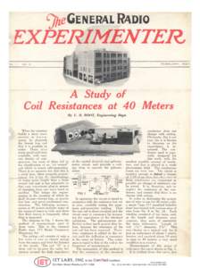 A Study Of Coil Resistances At 40 Meters - GenRad Experimenter Feb 1927