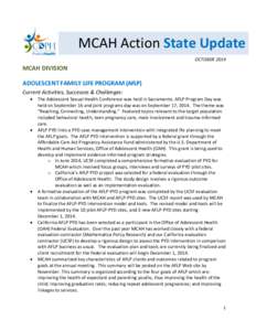 Microsoft Word - MCAH Action STATEWIDE UPDATE for OCTOBER 2014.docx