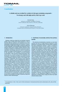 Research Articles A reliable and easy method for synthesis of nitrogen-containing compounds : Ns-strategy and with high-activity trityl type resin | TCI