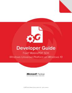 Foxit MobilePDF SDK Developer Guide TABLE OF CONTENTS 1