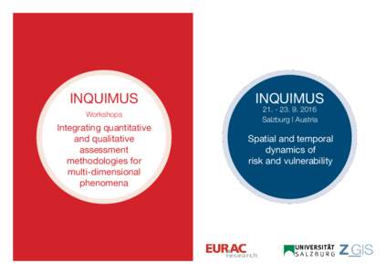 INQUIMUS Workshops Integrating quantitative and qualitative assessment