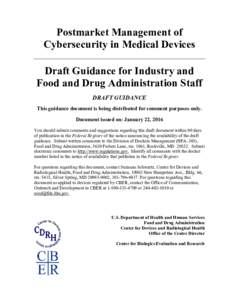 Cybersecurity Post Market Guidance
