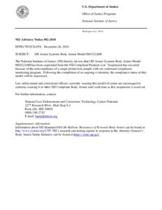 Microsoft Word - NIJ Advisory Notice - 20 Decemberdocx