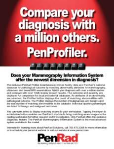 Compare your diagnosis with a million others. PenProfiler. Does your Mammography Information System offer the newest dimension in diagnosis?