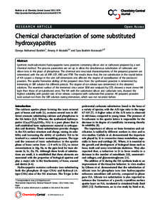 Ibrahim et al. Chemistry Central Journal 2011, 5:74 http://journal.chemistrycentral.com/contentRESEARCH ARTICLE  Open Access