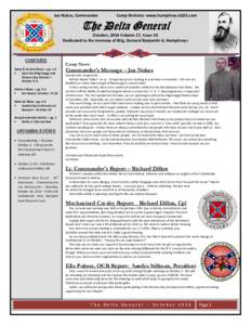 Joe Nokes, Commander  Camp Website: www.humphreys1625.com The Delta General October, 2014 Volume 17, Issue 10