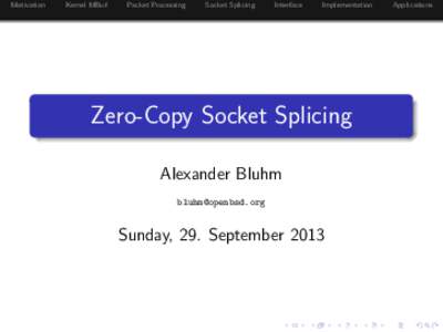 Zero-Copy Socket Splicing